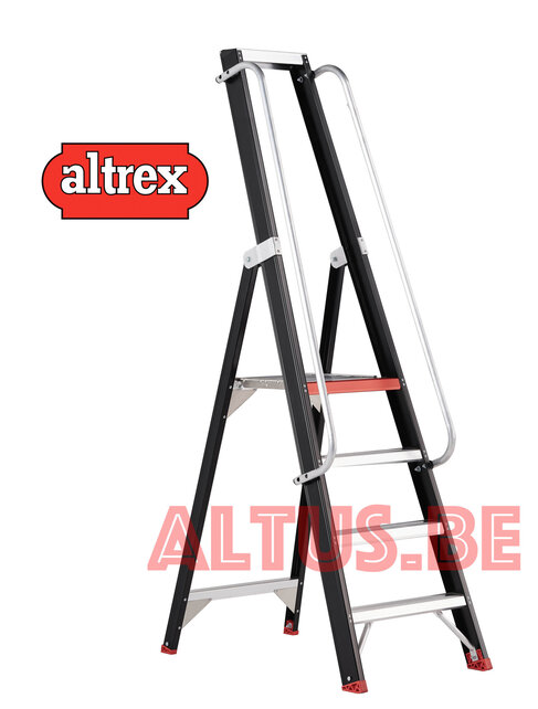 Altrex enkel oploopbare professionele trap met leuning 4 treden