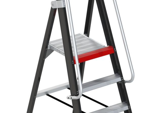 Altrex enkel oploopbare professionele trap met leuning 4 treden