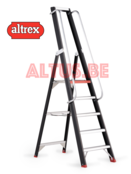 Altrex enkel oploopbare professionele trap met leuning 5 treden