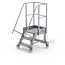 Bordestrap onder hoek 60° met 4 wielen - tredebreedte 60 cm 2 treden + bordes