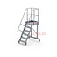 Bordestrap onder hoek 60° met 4 wielen - tredebreedte 60 cm 5 treden + bordes