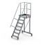 Bordestrap onder hoek 60° met 4 wielen - tredebreedte 60 cm 6 treden + bordes
