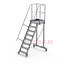 Bordestrap onder hoek 60° met 4 wielen - tredebreedte 60 cm 8 treden + bordes