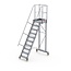 Bordestrap onder hoek 60° met 4 wielen - tredebreedte 60 cm 9 treden + bordes
