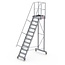 Bordestrap onder hoek 60° met 4 wielen - tredebreedte 60 cm 11 treden + bordes