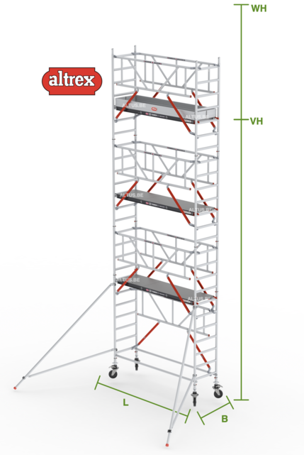 RS Tower 51-S met Safe-Quick 0.75(B) x 3.05(L) x 6.20m vh = 8.20m wh
