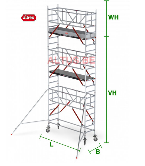 RS Tower 51-S met Safe-Quick 0.75(B) x 3.05(L) x 5.20m vh = 7.20m wh