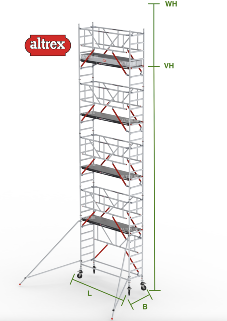 RS Tower 51-S met Safe-Quick 0.75(B) x 2.45(L) x 8.20m vh = 10.20m wh