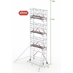 RS Tower 51-S met Safe-Quick 0.75(B) x 1.85(L) x 6.20m vh = 8.20m wh