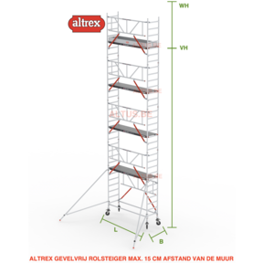 Gevelvrij RS Tower 51-S met Safe-Quick 0.75(B) x 2.45(L) x 8.20m vh = 10.20m wh