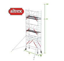 Gevelvrij RS Tower 51-S met Safe-Quick 0.75(B) x 3.05(L) x 5.20m vh = 7.20m wh
