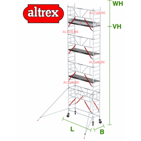 Gevelvrij RS Tower 51-S met Safe-Quick 0.75(B) x 2.45(L) x 7.20m vh = 9.20m wh