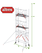 Gevelvrij RS Tower 51-S met Safe-Quick 0.75(B) x 2.45(L) x 5.20m vh = 6.20m wh