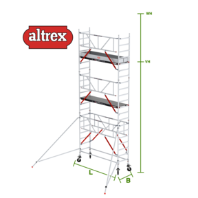 Gevelvrij RS Tower 51-S met Safe-Quick 0.75(B) x 2.45(L) x 5.20m vh = 6.20m wh
