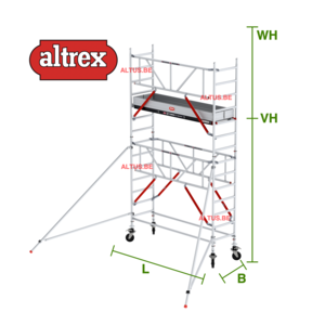 Gevelvrij RS Tower 51-S met Safe-Quick 0.75(B) x 2.45(L) x 3.20m vh = 5.20m wh