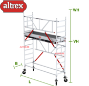 Gevelvrij RS Tower 51-S met Safe-Quick 0.75(B) x 2.45(L) x 2.20m vh = 4.20m wh