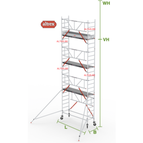 Gevelvrij RS Tower 51-S met Safe-Quick 0.75(B) x 1.85(L) x 6.20m vh = 8.20m wh