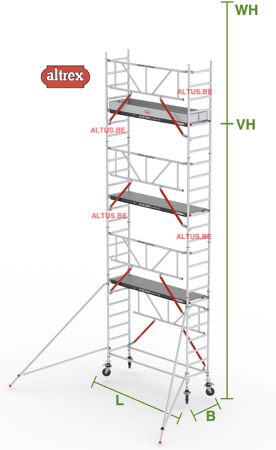 Gevelvrij RS Tower 51-S met Safe-Quick 0.75(B) x 1.85(L) x 6.20m vh = 8.20m wh