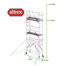 Gevelvrij RS Tower 51-S met Safe-Quick 0.75(B) x 1.85(L) x 5.20m vh = 7.20m wh