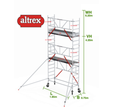 Gevelvrij RS Tower 51-S met Safe-Quick 0.75(B) x 1.85(L) x 4.20m vh = 6.20m wh