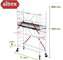 Gevelvrij RS Tower 51-S met Safe-Quick 0.75(B) x 1.85(L) x 2.20m vh = 4.20m wh