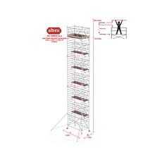 RS TOWER 42-S met Safe-Quick® Guardrail 1,35 x 2,45m x 12,20m VH= 14,20m WH