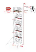 RS TOWER 42-S met Safe-Quick® Guardrail 1,35 x 2,45m x 10,20m VH= 12,20m WH