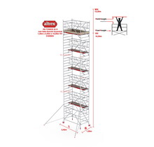 RS TOWER 42-S met Safe-Quick® Guardrail 1,35 x 2,45m x 10,20m VH= 12,20m WH