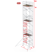 RS-42 Tower 1.35m B x 2.45m L x 11.20m Vh = 13.20 wh traditionele opbouw