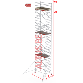 RS-42 Tower 1.35m B x 2.45m L x 11.20m Vh = 13.20 wh traditionele opbouw