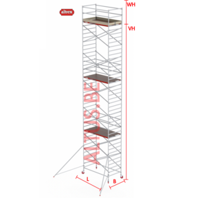 RS-42 Tower 1.35m B x 1.85m L x 11.20m Vh = 13.20 wh traditionele opbouw