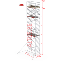 RS-42 Tower 1.35m B x 1.85m L x 10.20m Vh = 12.20 wh traditionele opbouw