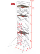 RS-42 Tower 1.35m B x 1.85m L x 9.20m Vh = 11.20 wh traditionele opbouw