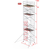 RS-42 Tower 1.35m B x 1.85m L x 9.20m Vh = 11.20 wh traditionele opbouw
