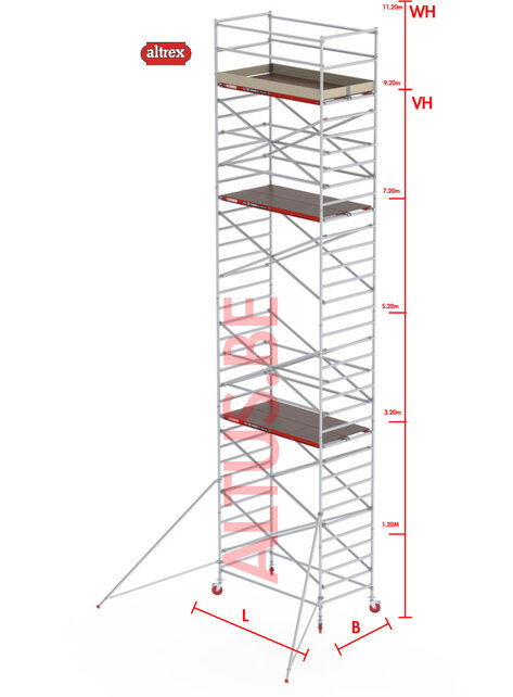 RS-42 Tower 1.35m B x 1.85m L x 9.20m Vh = 11.20 wh traditionele opbouw