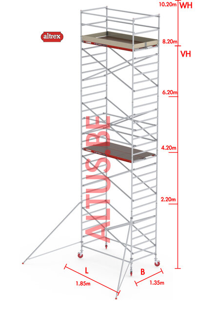 RS-42 Tower 1.35m B x 1.85m L x 8.20m Vh = 10.20 wh traditionele opbouw