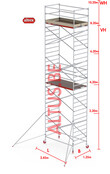 RS-42 Tower 1.35m B x 2.45m L x 8.20m Vh = 10.20 wh traditionele opbouw