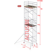 RS-42 Tower 1.35m B x 2.45m L x 8.20m Vh = 10.20 wh traditionele opbouw