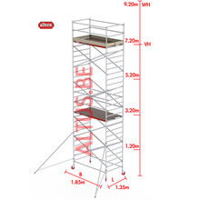 RS-42 Tower 1.35m B x 1.85m L x 7.20m Vh = 9.20 wh traditionele opbouw