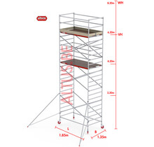 RS-42 Tower 1.35m B x 1.85m L x 6.20m Vh = 8.20 wh traditionele opbouw