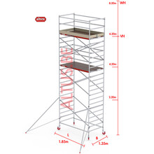 RS-42 Tower 1.35m B x 1.85m L x 6.20m Vh = 8.20 wh traditionele opbouw