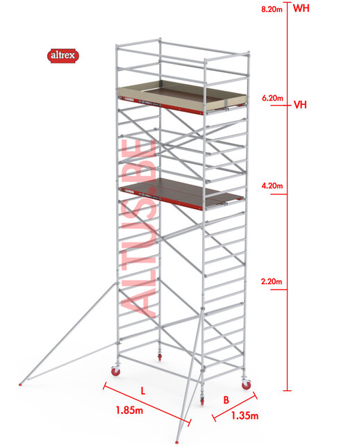 RS-42 Tower 1.35m B x 1.85m L x 6.20m Vh = 8.20 wh traditionele opbouw