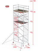RS-42 Tower 1.35m B x 2.45m L x 6.20m Vh = 8.20 wh traditionele opbouw