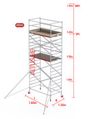RS-42 Tower 1.35m B x 1.85m L x 5.20m Vh = 7.20 wh traditionele opbouw
