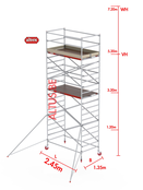 RS-42 Tower 1.35m B x 2.45m L x5.20m Vh = 7.20 wh traditionele opbouw