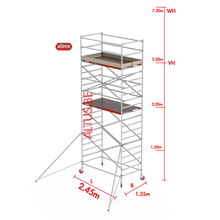 RS-42 Tower 1.35m B x 2.45m L x5.20m Vh = 7.20 wh traditionele opbouw