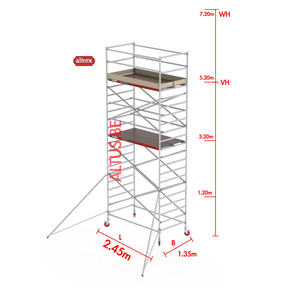 RS-42 Tower 1.35m B x 2.45m L x5.20m Vh = 7.20 wh traditionele opbouw