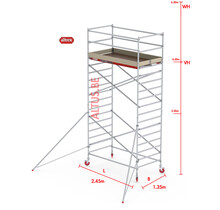 RS-42 Tower 1.35m B x 2.45m L x 4.20m Vh = 6.20 wh traditionele opbouw