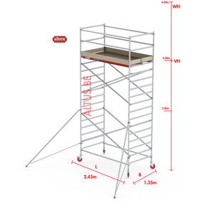 RS-42 Tower 1.35m B x 2.45m L x 4.20m Vh = 6.20 wh traditionele opbouw