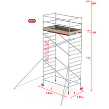RS-42 Tower 1.35m B x 1.85m L x 4.20m Vh = 6.20 wh traditionele opbouw
